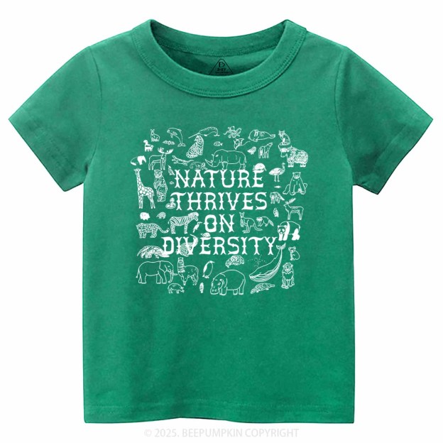 Nature Thrives On Divesity Toddler&Kid's Tees Beepumpkin