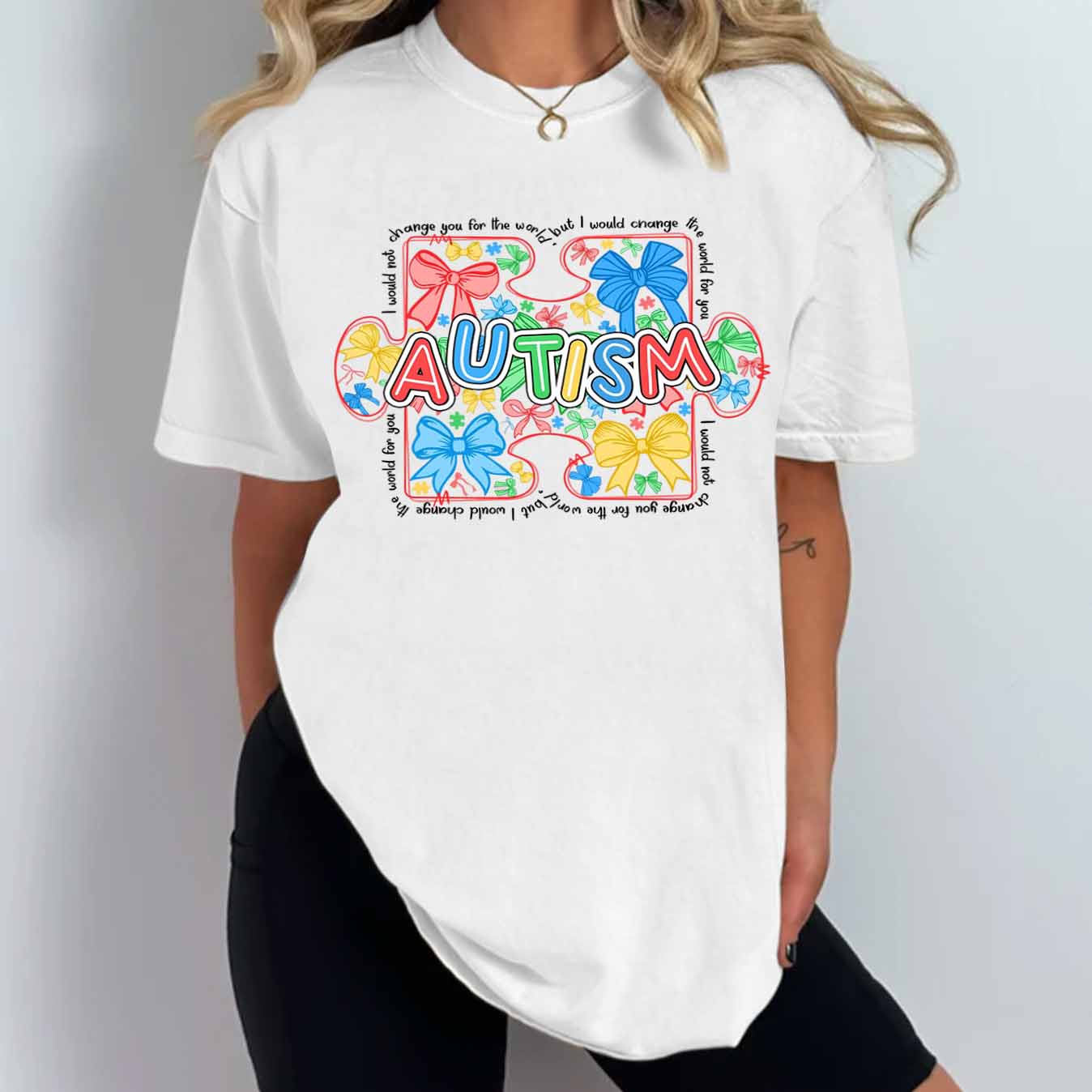 Autism Awareness Coquette Mama T-Shirts
