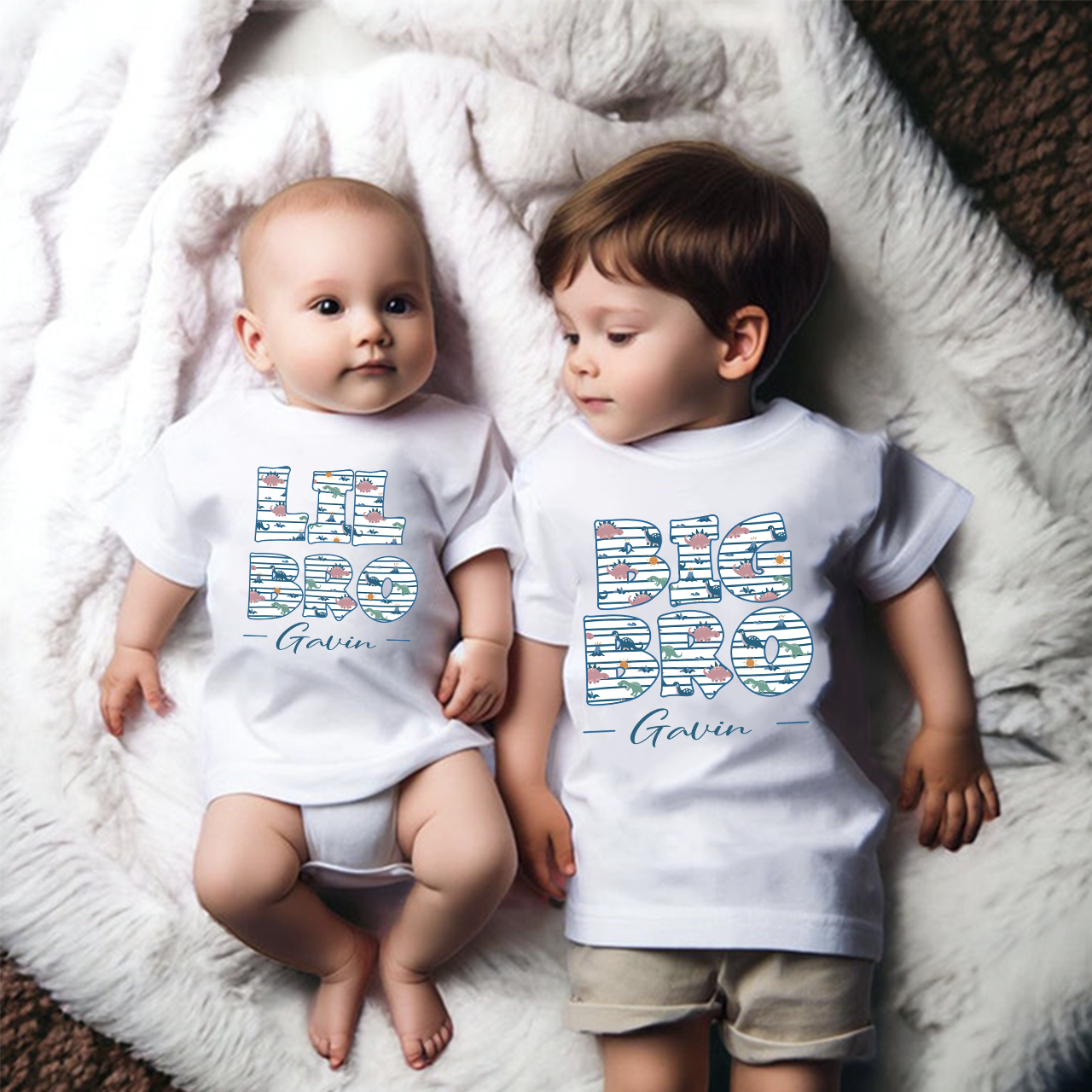Big Bro Lil Sis Siblings Family Matching Shirt