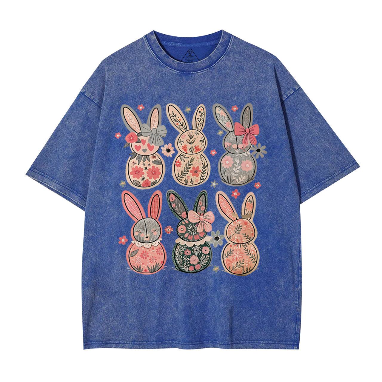 Coquette Easter Bunny Floral Mama Washed T-Shirts