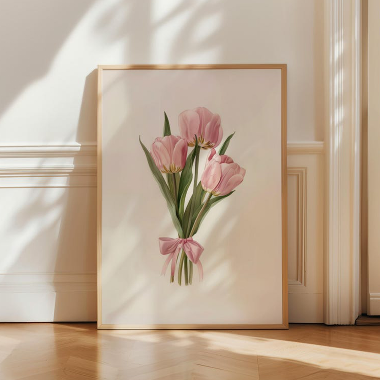 Coquette Tulips Bouquet Digital Nursery Art