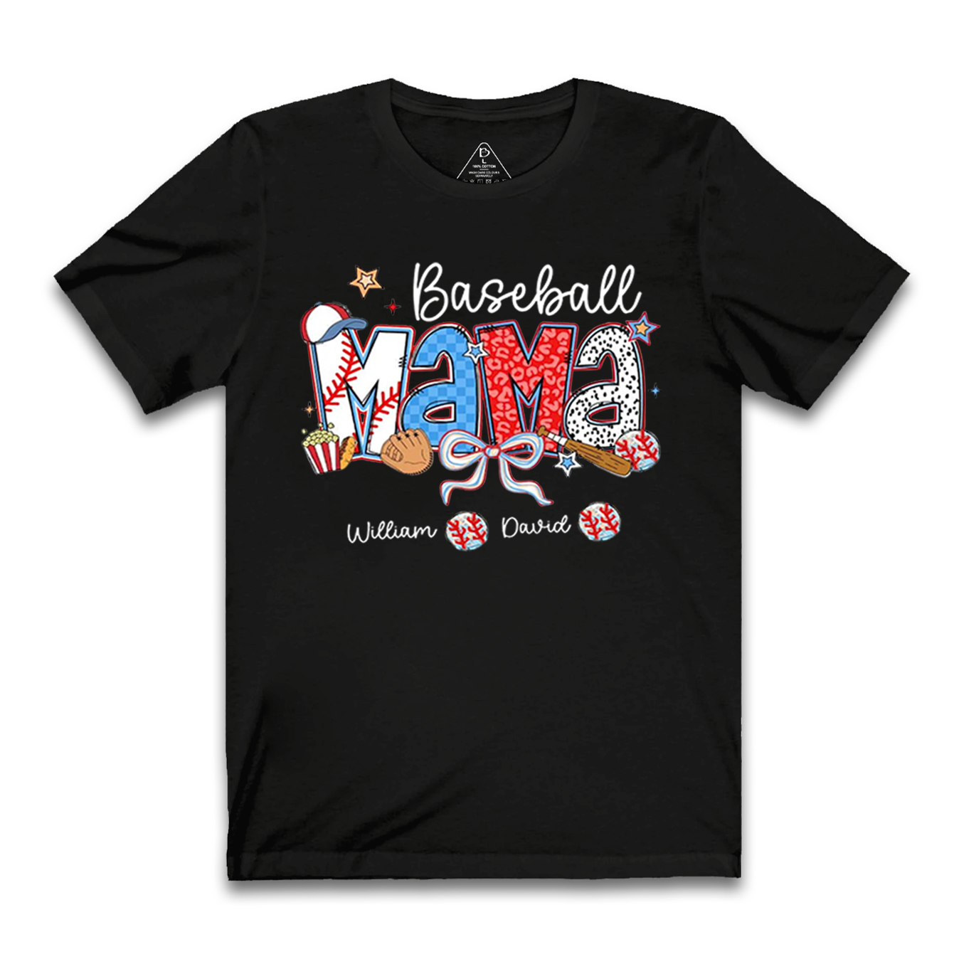 Personalized Baseball Coquette Bow Mama T-Shirts