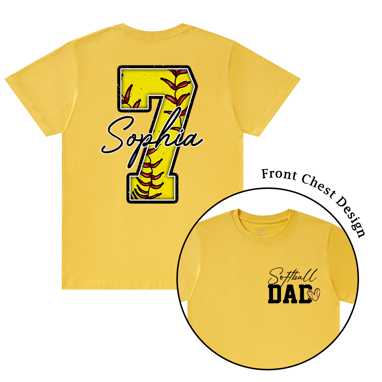 Personalized Softball Dad T-shirt