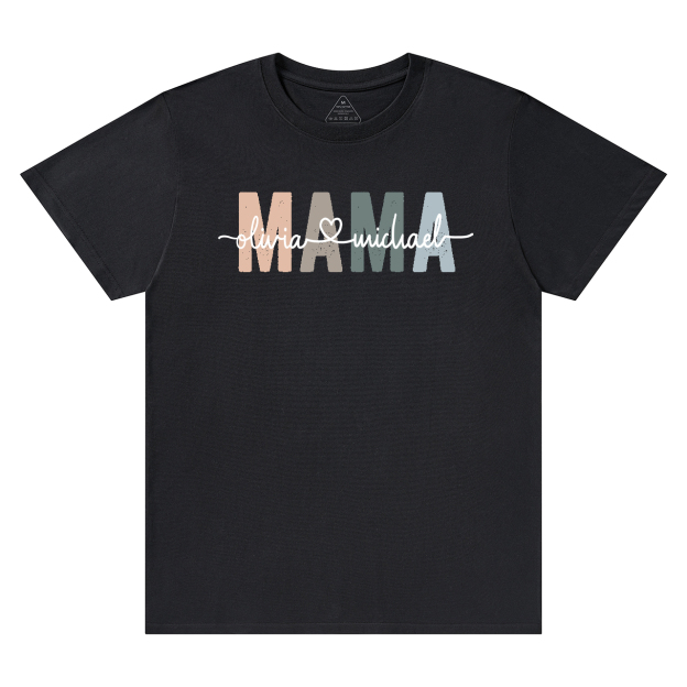 Personalized Mama With Children Names T-Shirts