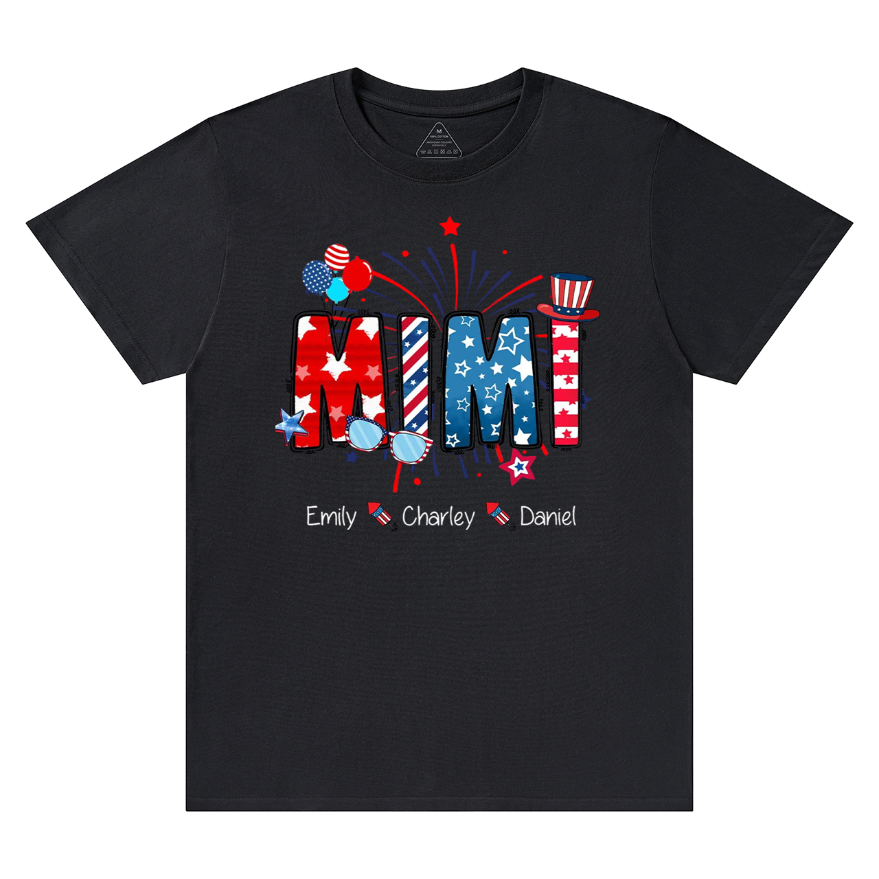 Personalized Patriotic Nana 4th Of July Grandma And Grandkid Name T-Shirts
