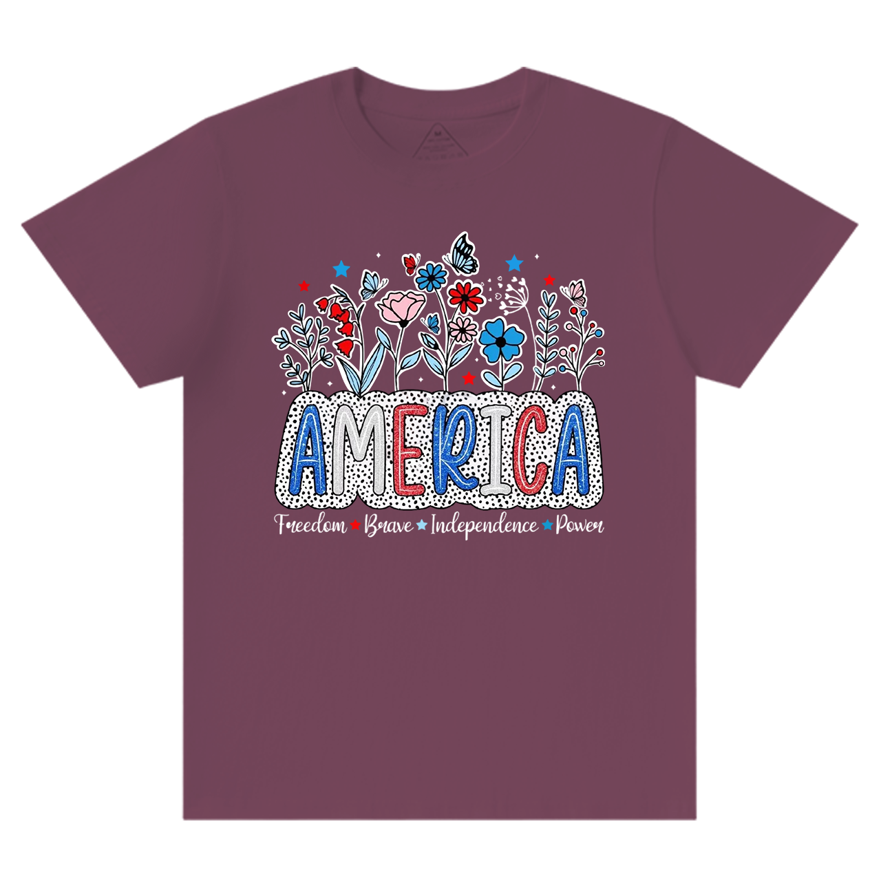 Floral Brushstroke USA Mama T-Shirts