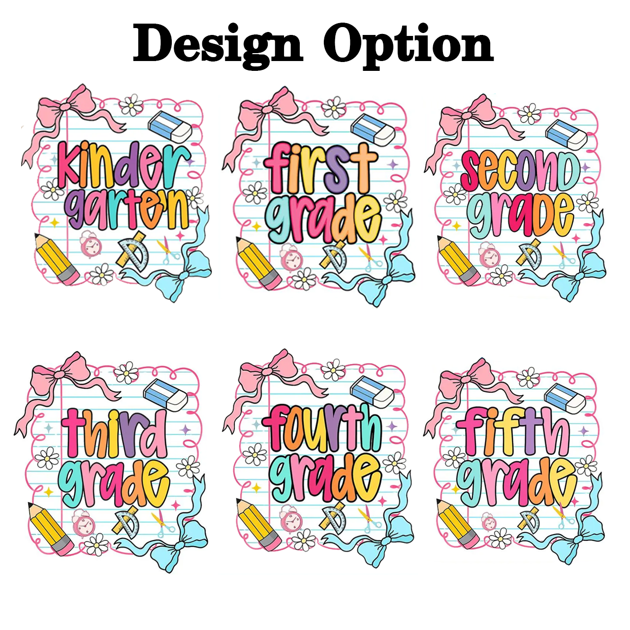 Personalized Back To School Bow Bundle Toddler&Kids Washed Tees