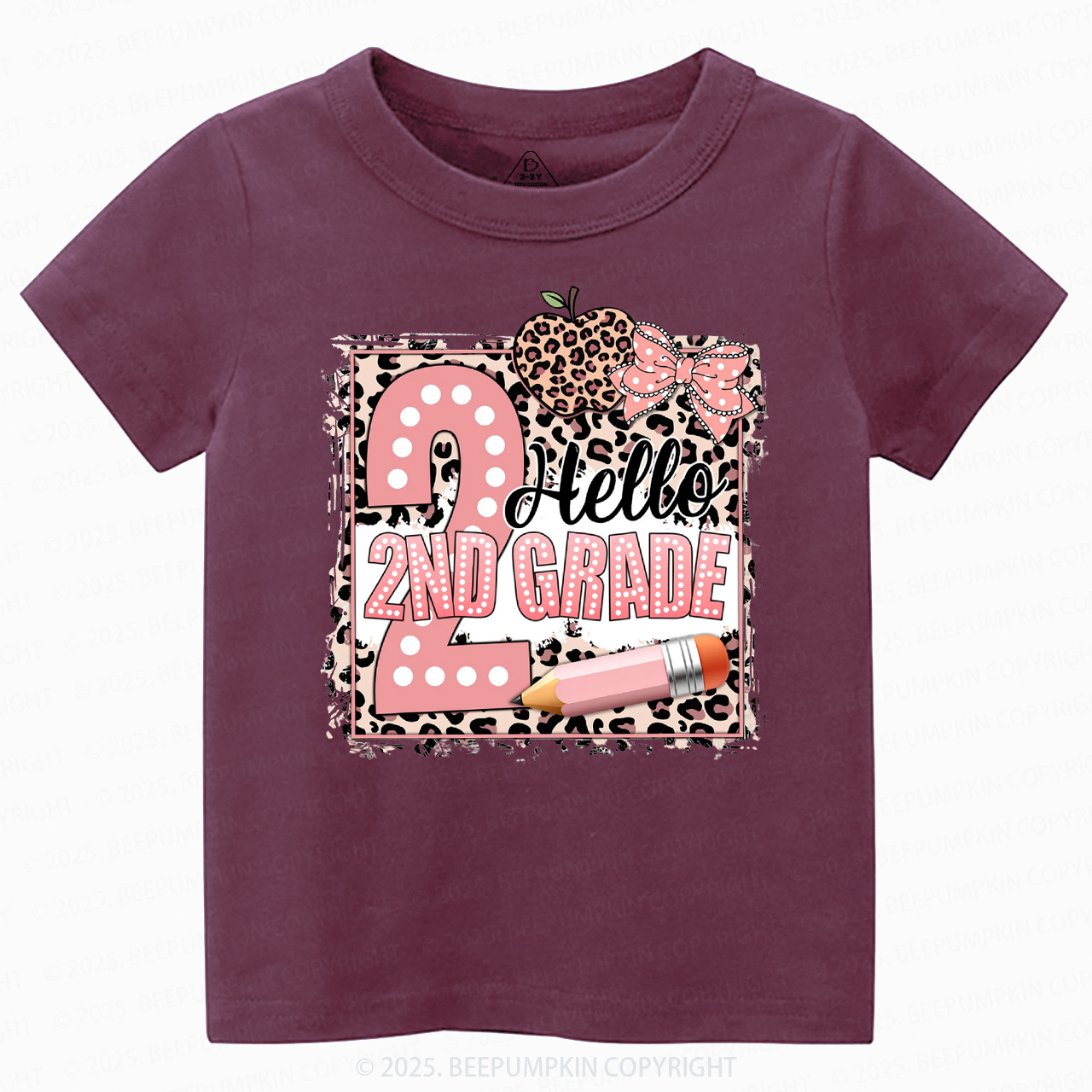 Personalized Leopard Grade Back To School Toddler&Kid's Tees Beepumpkin
