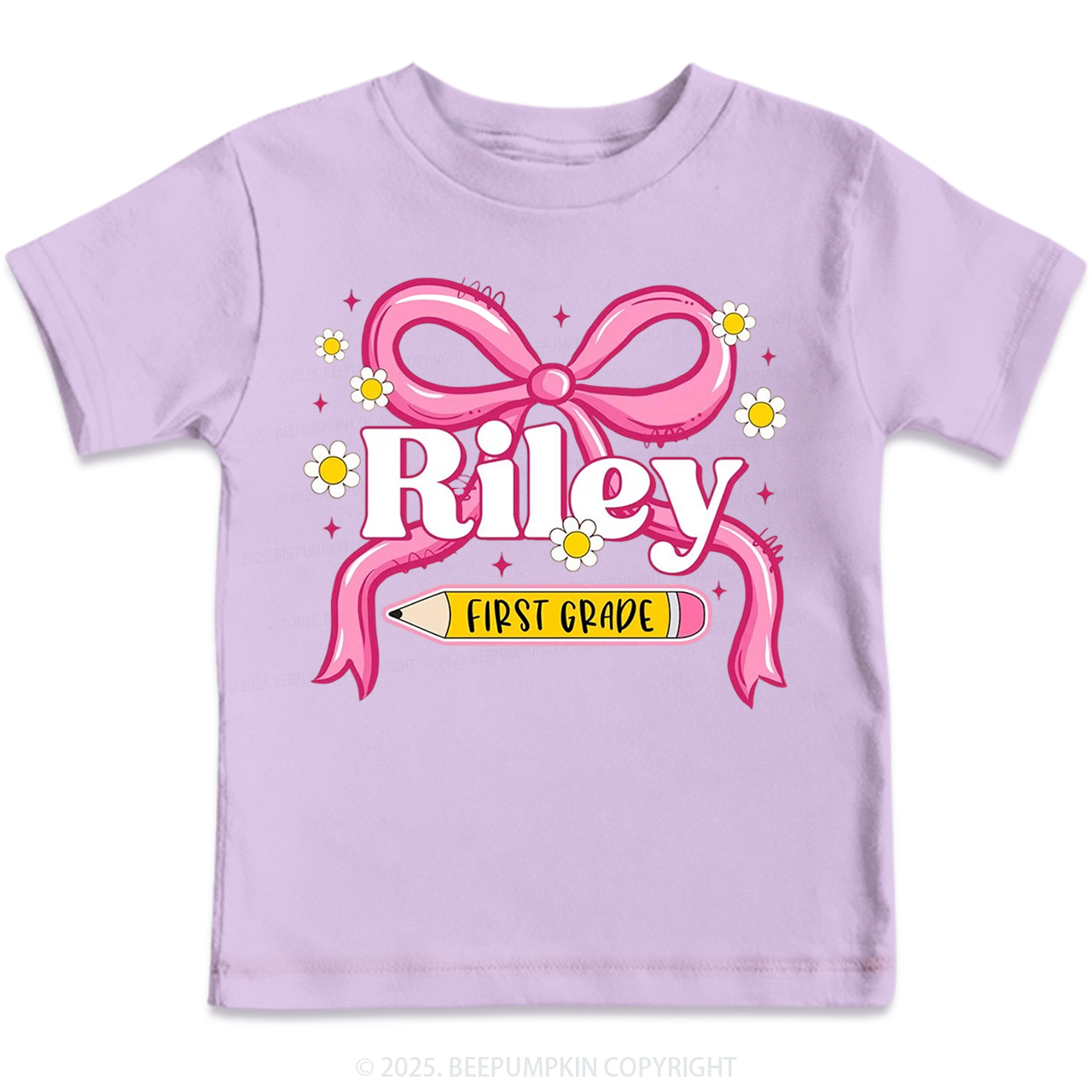 Personalized First Grade Girly Toddler&Kid's Tees Beepumpkin