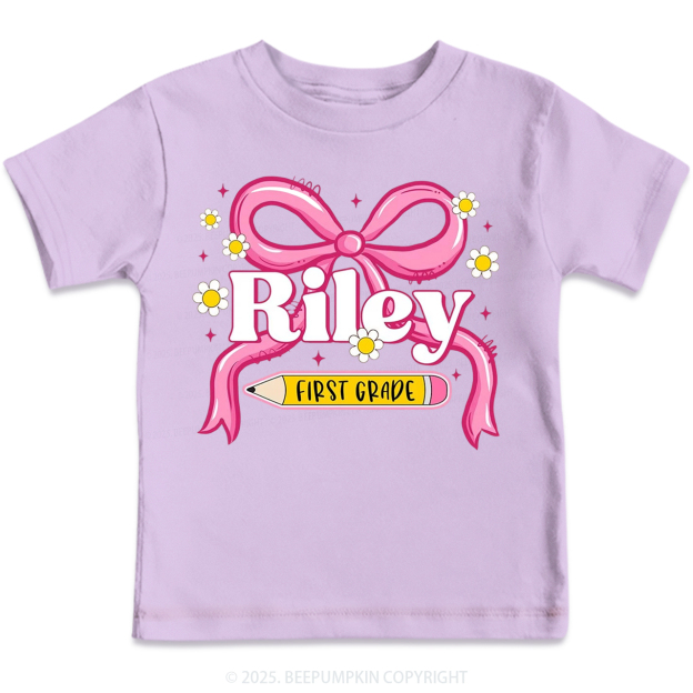 Personalized First Grade Girly Toddler&Kid's Tees Beepumpkin