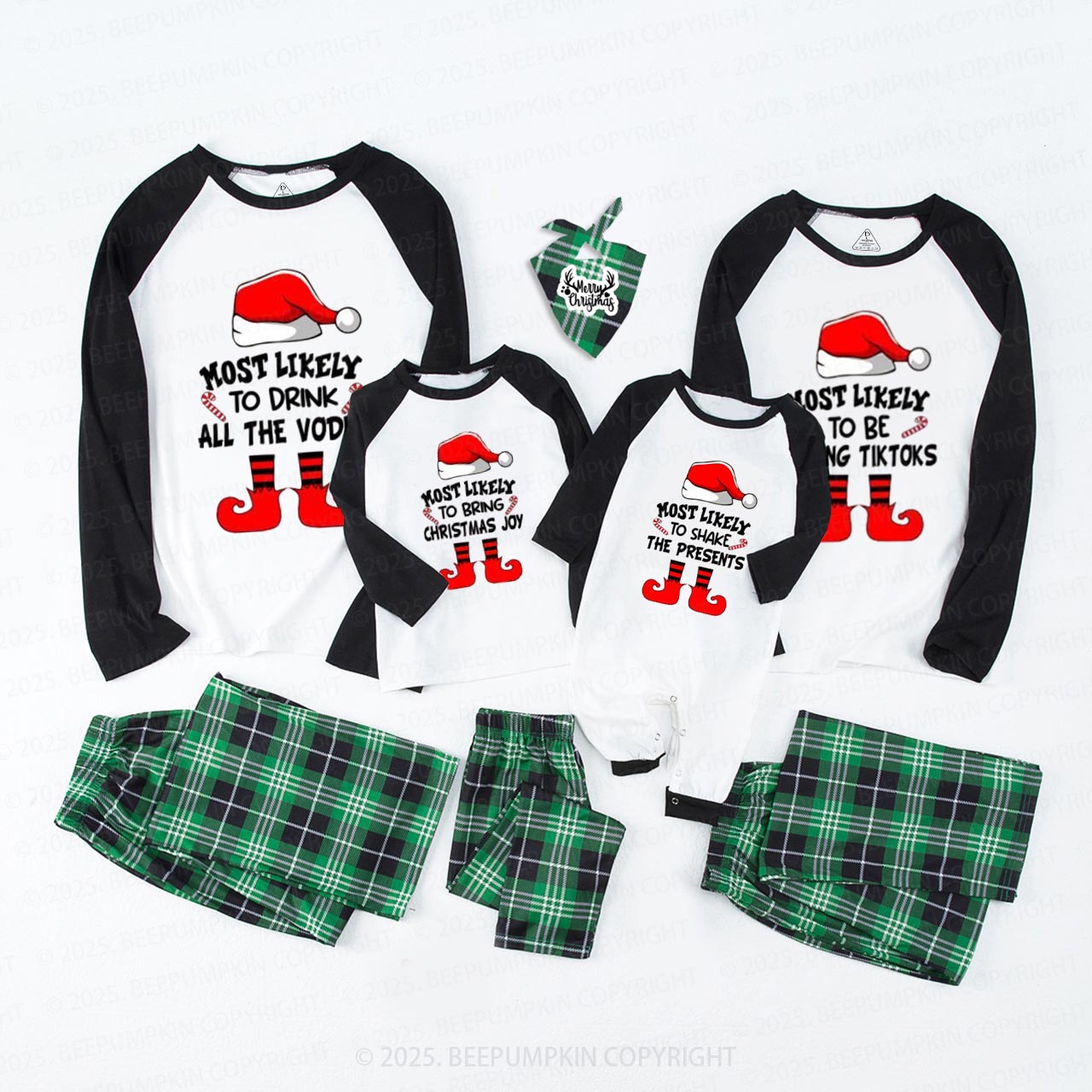 Personalized Cheerful Most Likely To Christmas Family Matching Pajamas