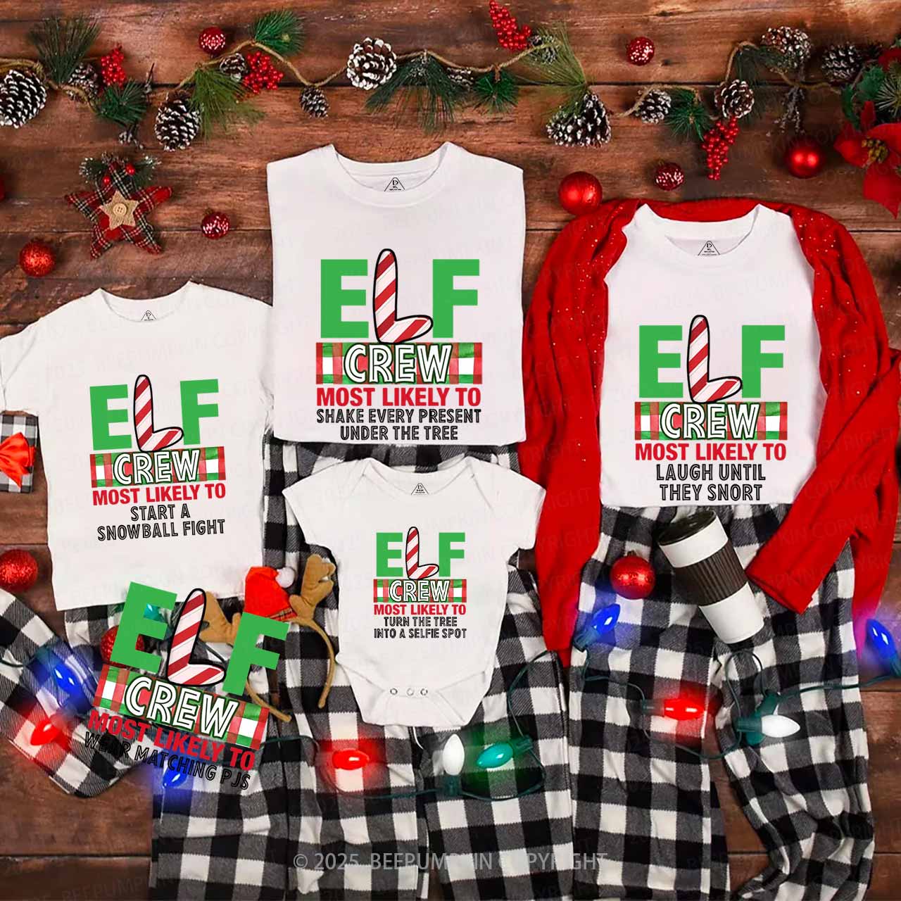 Personalized Elf Most Likely To Family Matching T-Shirts Beepumpkin