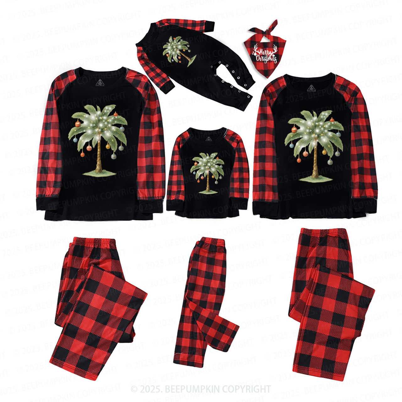 Christmas Palm Tree Family Matching Pajamas