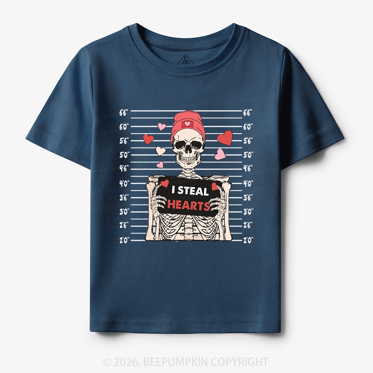 I Steal Hearts Skeleton Valentine's Day Toddler&Kid's Tees Beepumpkin