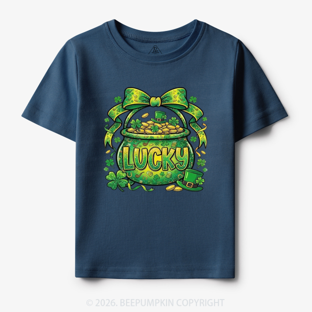 Lucky Shamrock Coquette St. Patrick's Day Toddler&Kid's Tees Beepumpkin