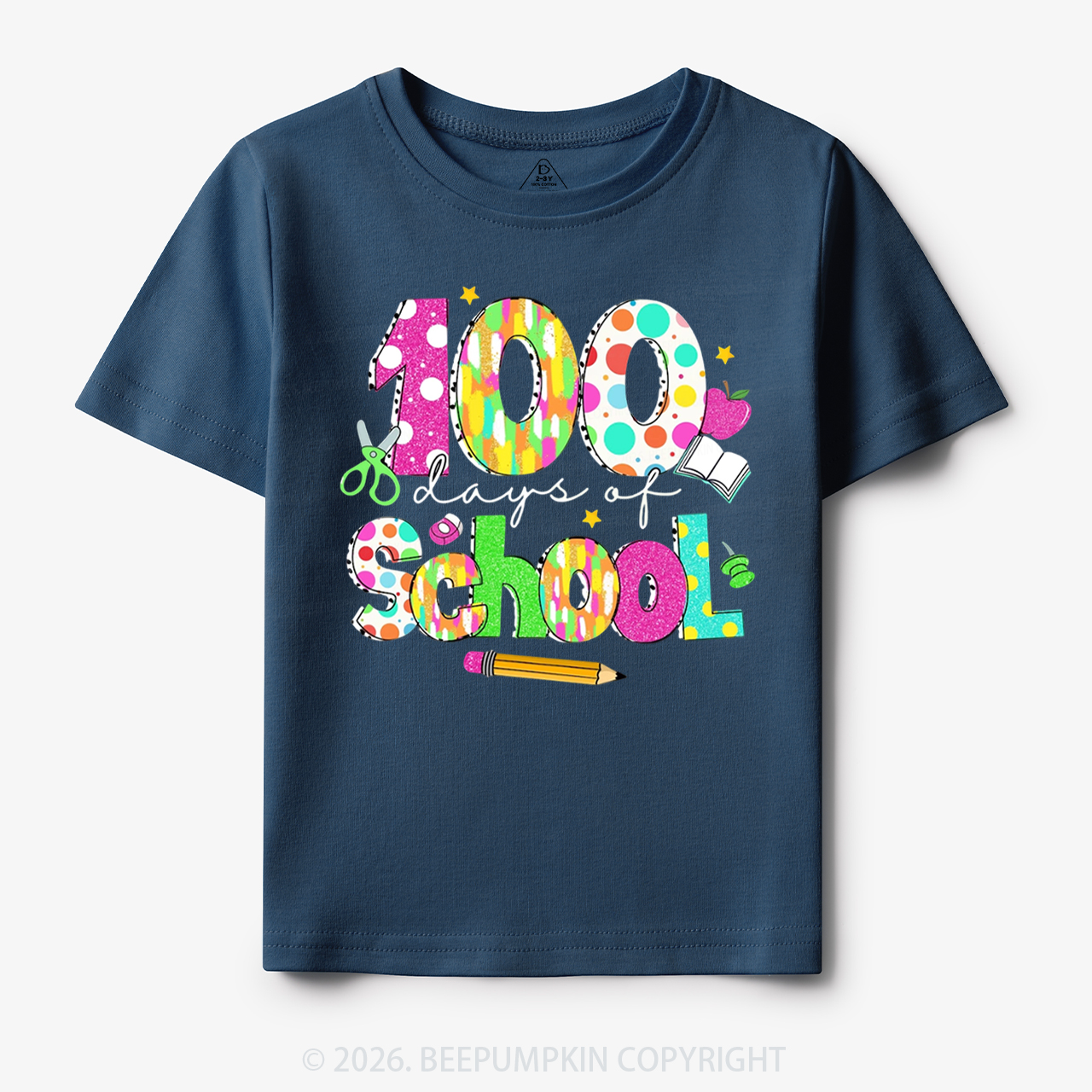 Colorful 100 Days of School Toddler&Kid's Tees