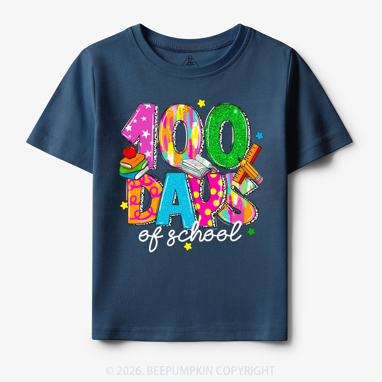 Bright & Fun 100 Days of School Toddler&Kid's Tees