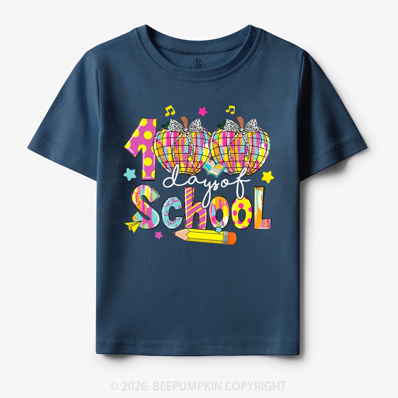Bow & Plaid 100 Days of School Toddler&Kid's Tees
