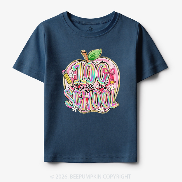Pink Apple 100 Days of School Toddler&Kid's Tees