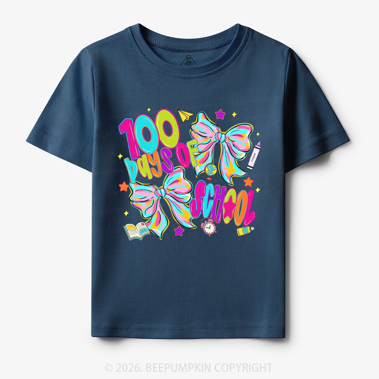 Bow Celebration 100 Days of School Toddler&Kid's Tees