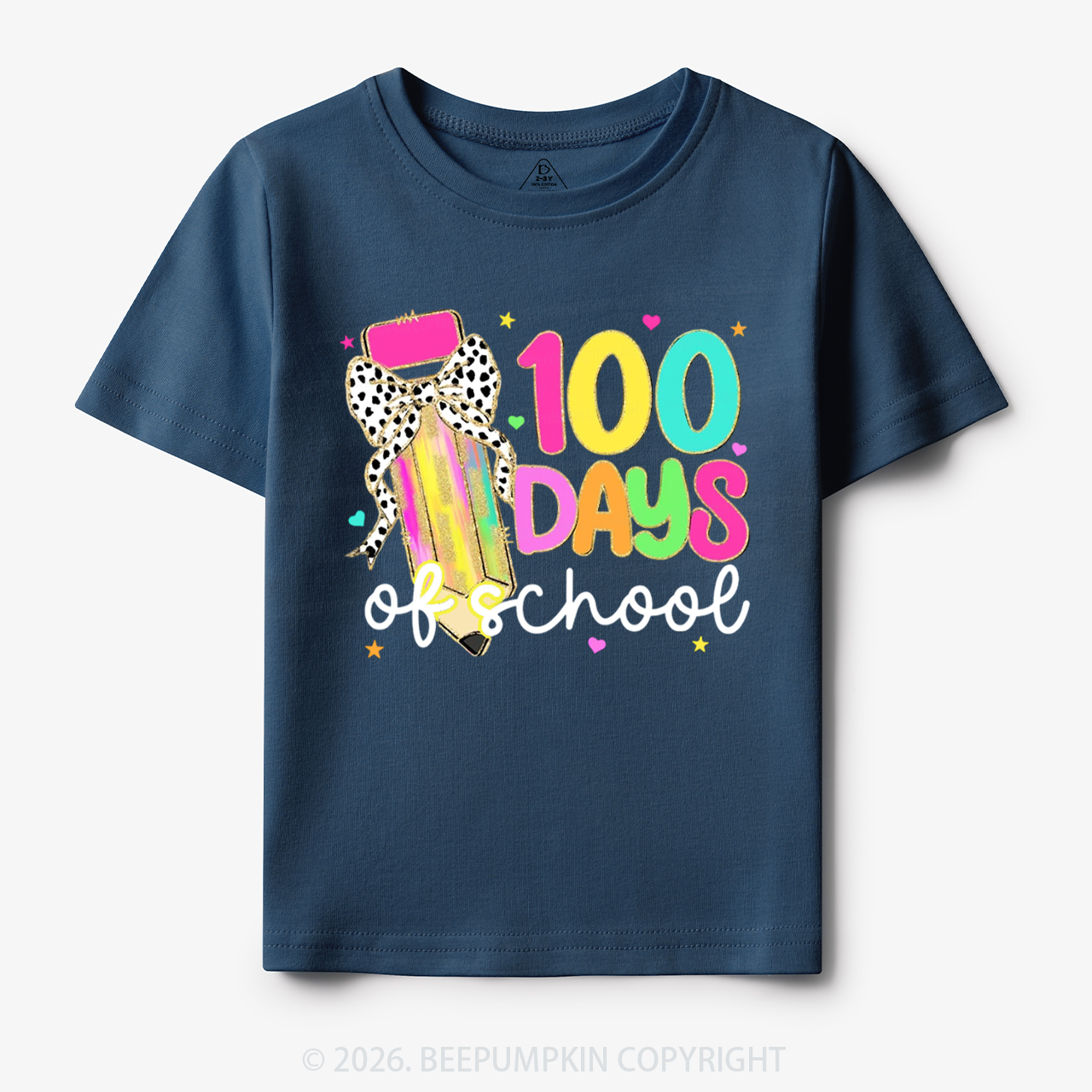 Pink Pencil Celebration 100 Days of School Toddler&Kid's Tees