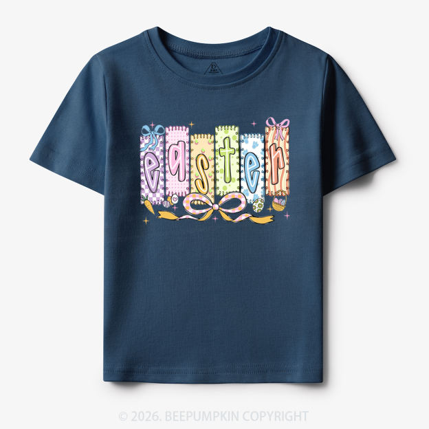 Cute Pastel Preppy Coquette Easter Toddler&Kid's Tees