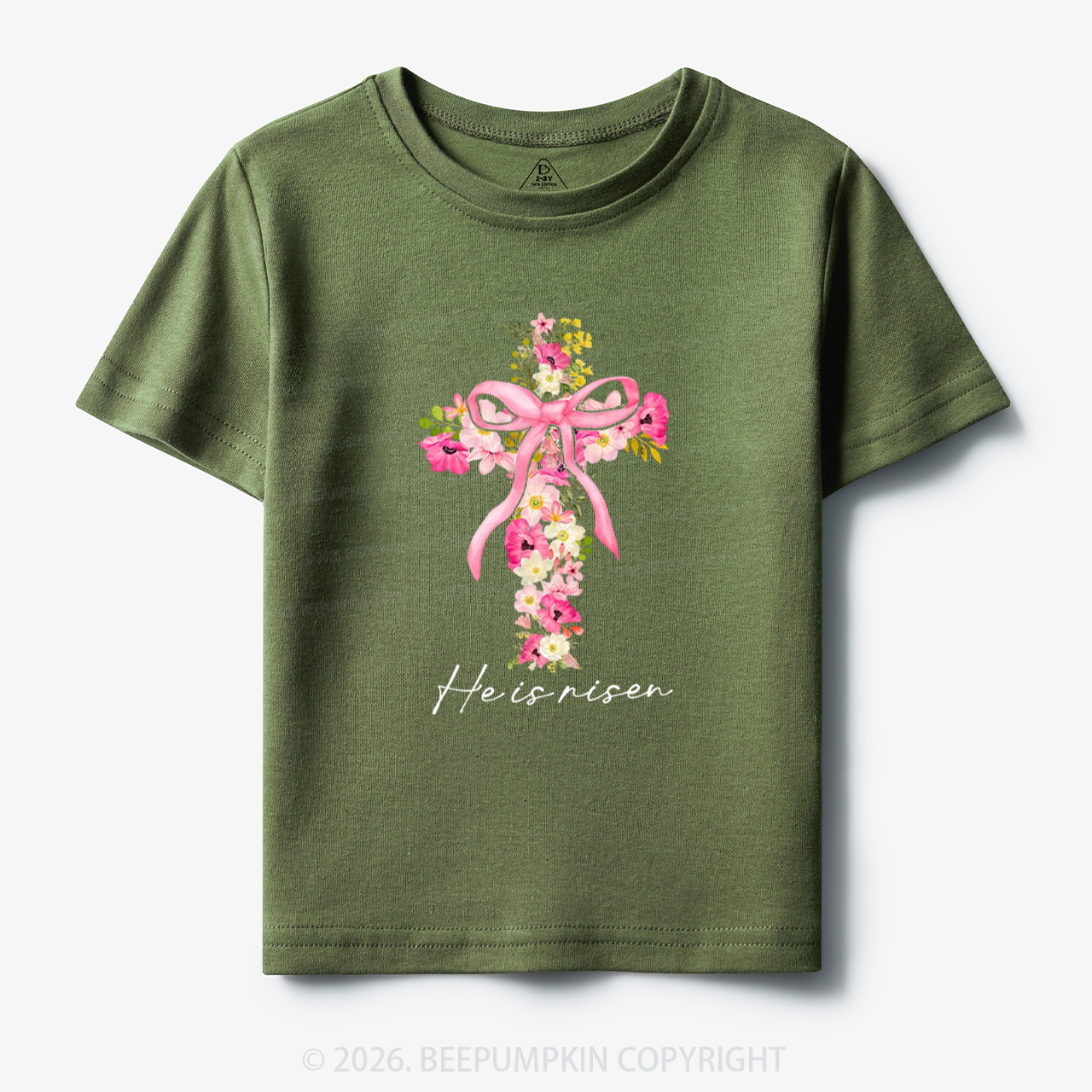 He Is Risen Easter Floral Toddler&Kid's Tees