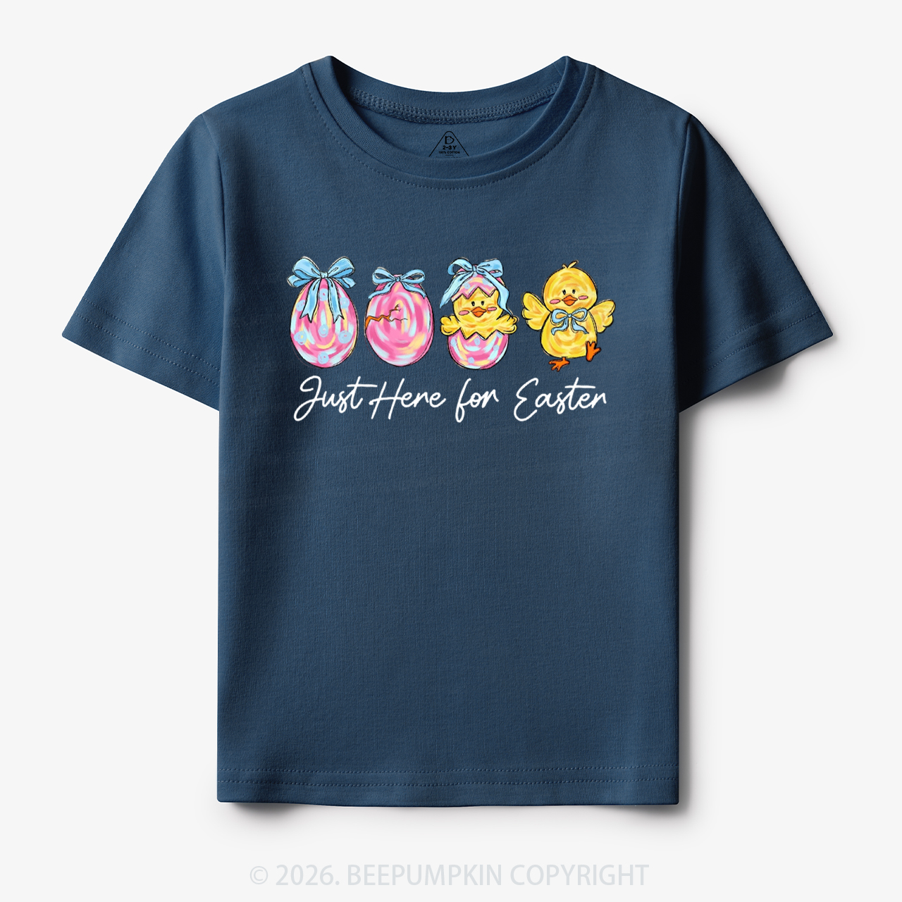 Just Here For Easter Pastel Eggs Coquette Toddler&Kid's Tees