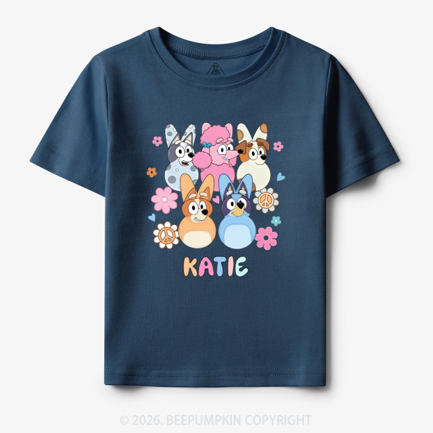 Personalized Cartoon Dog Easter Toddler&Kid's Tees