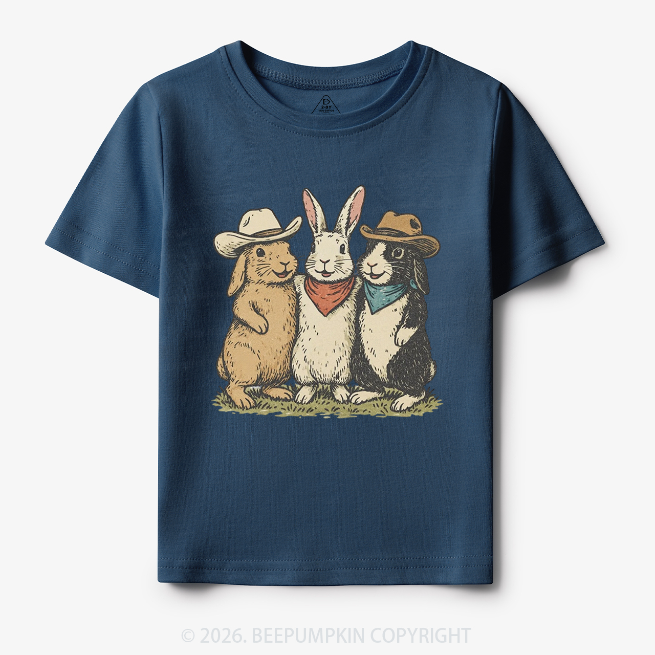 Western Bunnies Easter Toddler&Kid's Tees