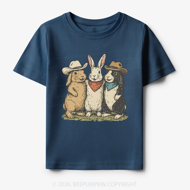 Western Bunnies Easter Toddler&Kid's Tees