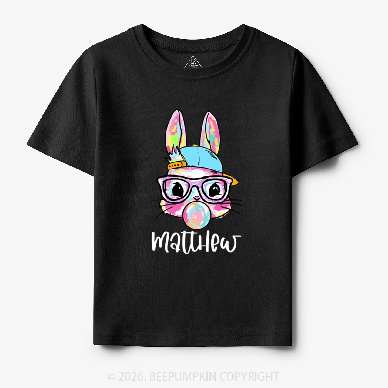 Personalized Kid Name Easter Bunny Coquette Bow Toddler&Kid's Tees