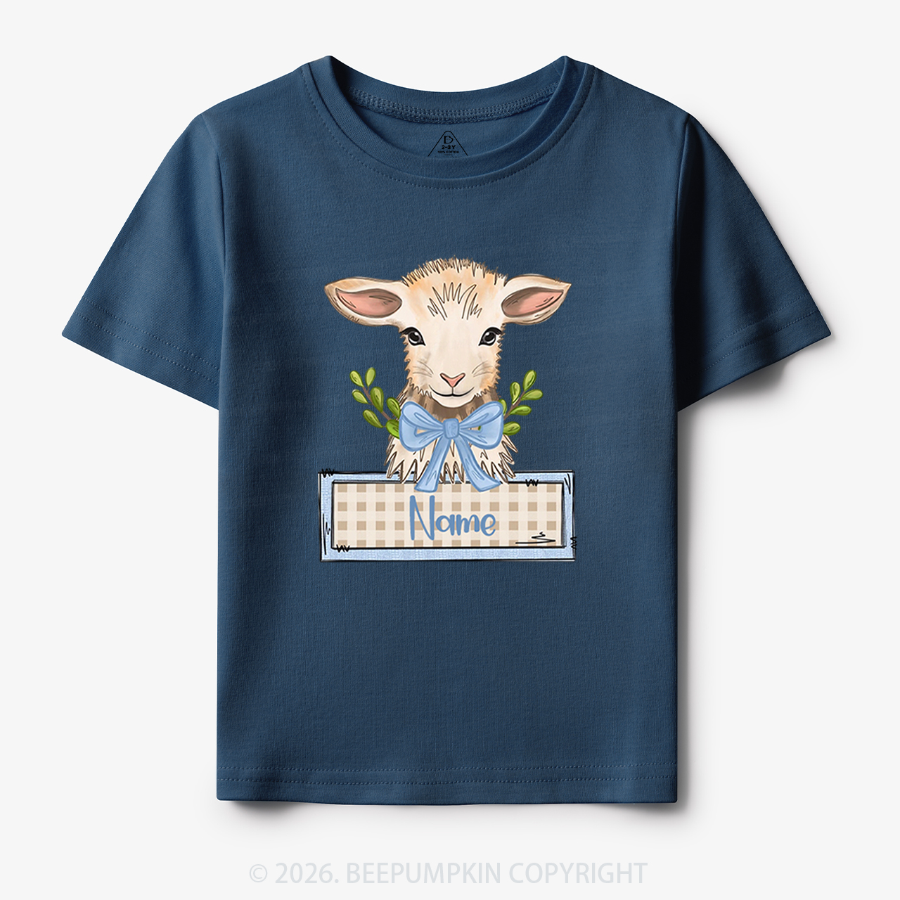 Personalized Baby Lamb With Bow Toddler&Kid's Tees