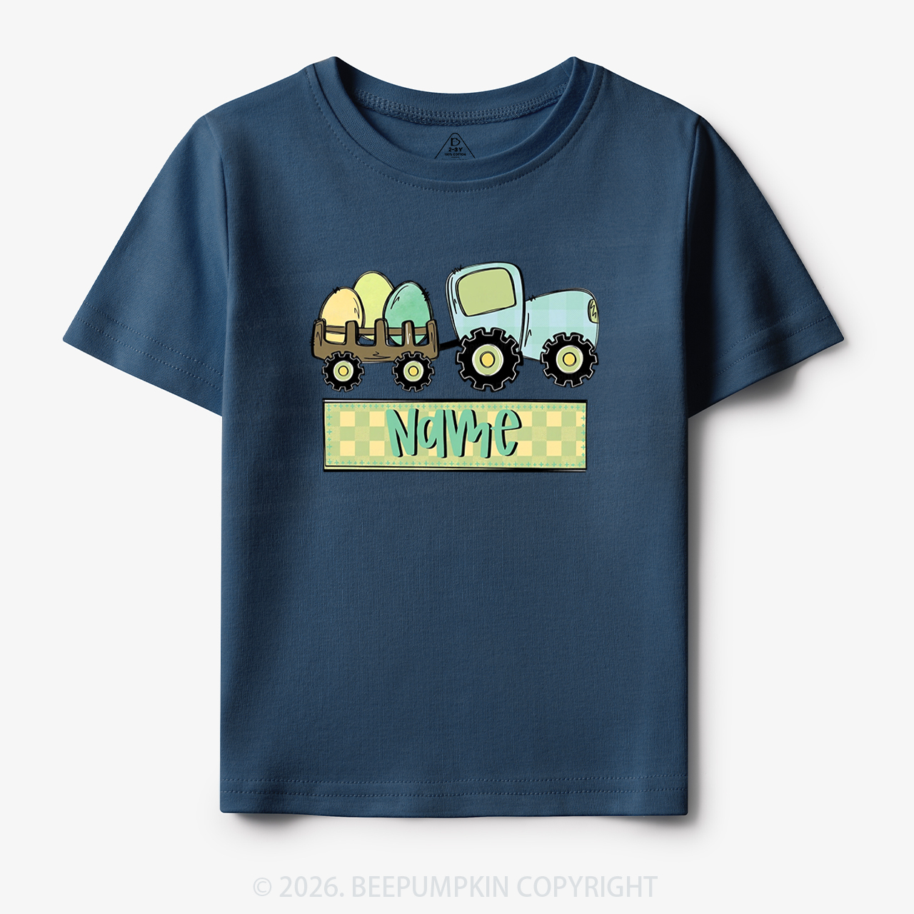 Personalized Name Easter Tractor Toddler&Kid's Tees