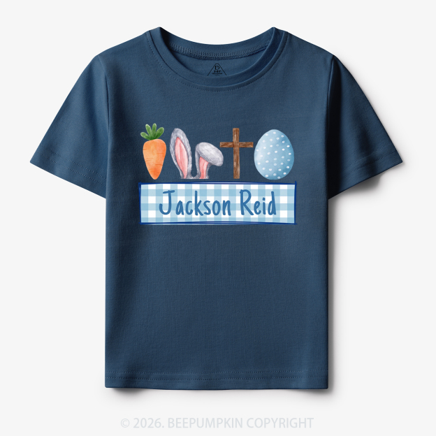 Personalized Watercolor Easter Bunny Name Toddler&Kid's Tees