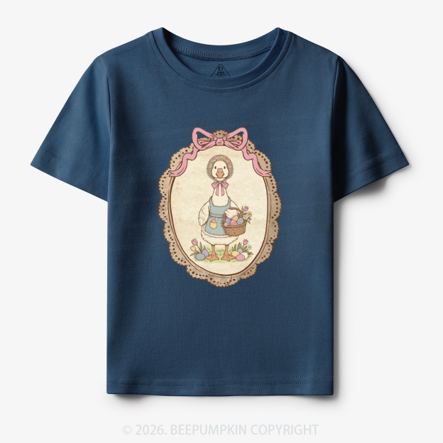 Floral Coquette Spring Easter Goose Toddler&Kid's Tees