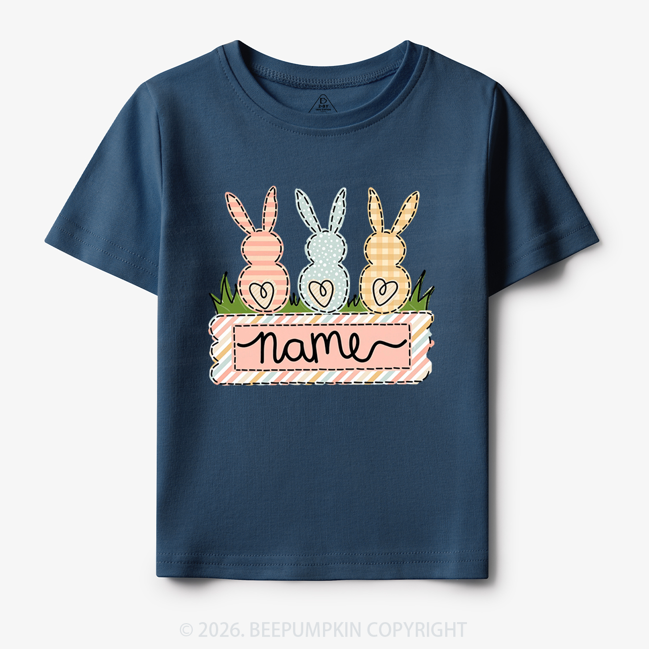 Personalized Name Easter Bunny Trio Girl Toddler&Kid's Tees