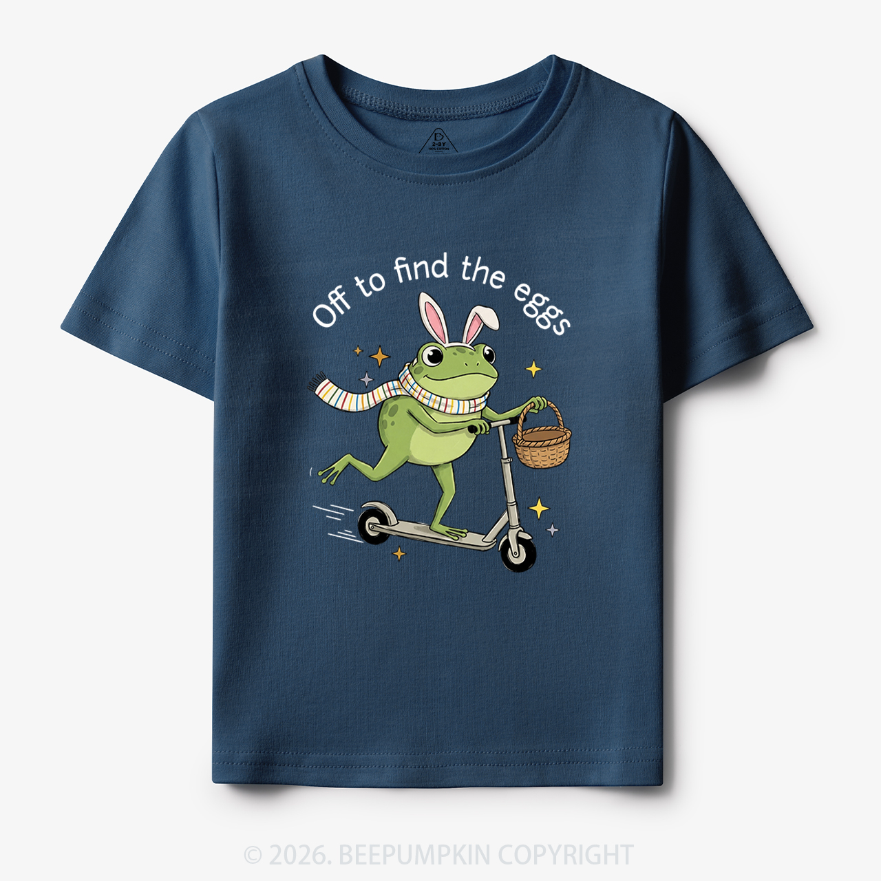 Funny Frog on Scooter Easter Egg Toddler&Kid's Tees 7