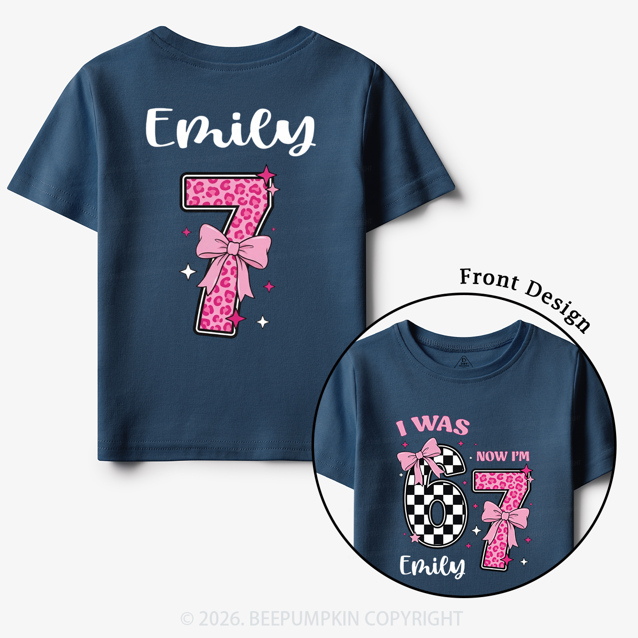 I Was 6 Now I'm 7 Girls Birthday Toddler&Kid's Tees