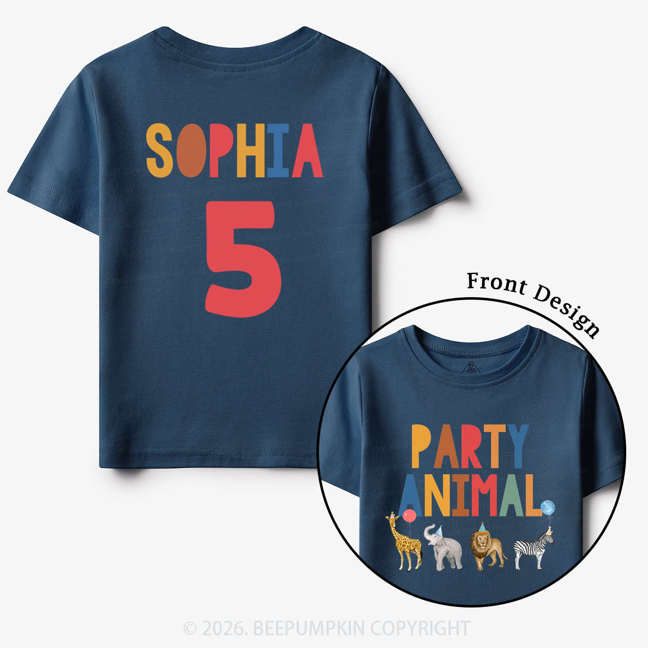 Personalized Party Animal Birthday Toddler&Kid's Tees
