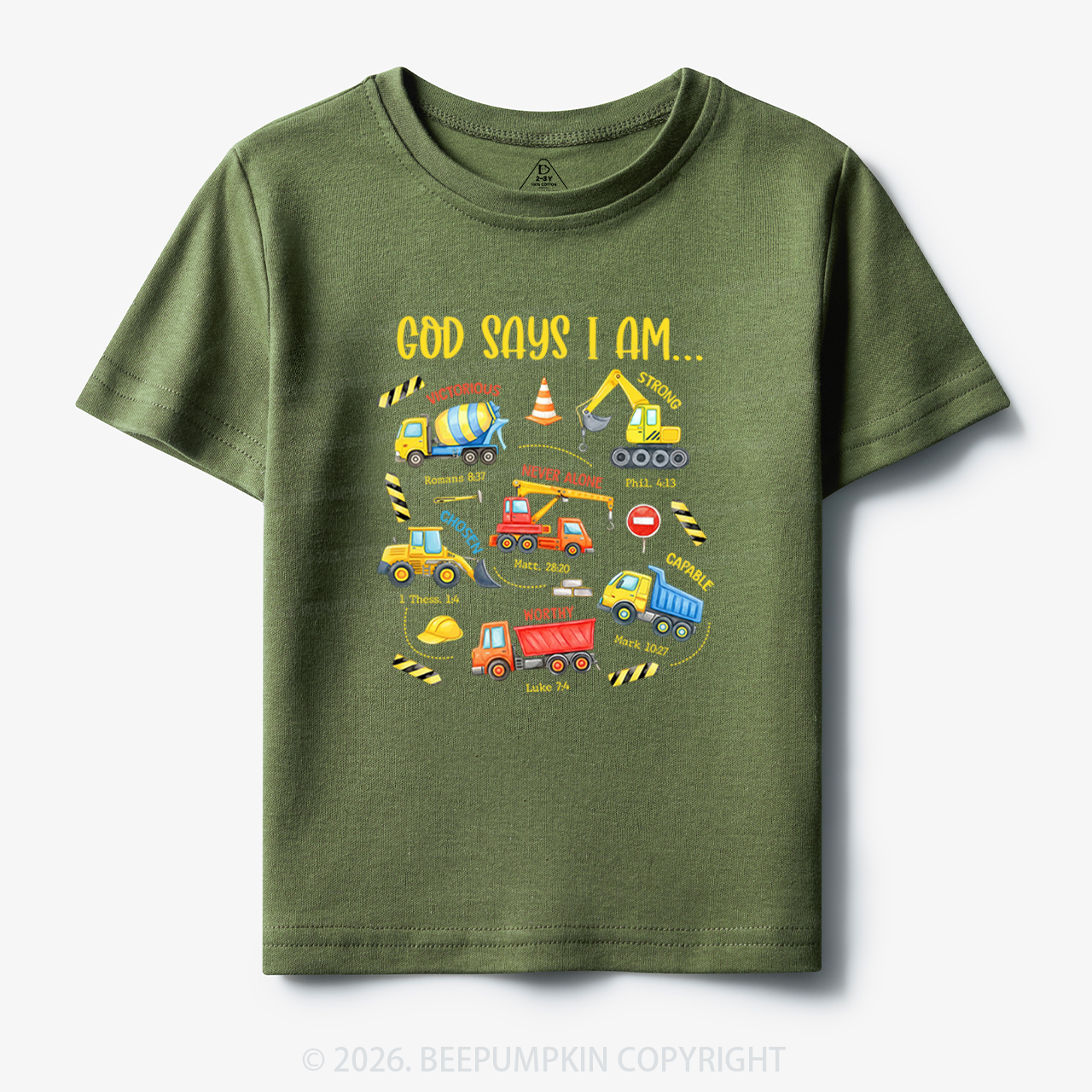 God Says I Am Construction Toddler&Kid's Tees