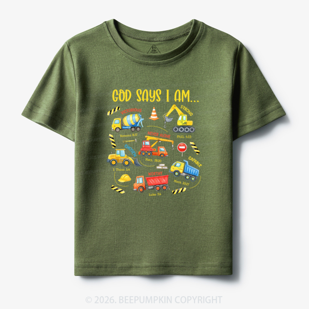 God Says I Am Construction Toddler&Kid's Tees