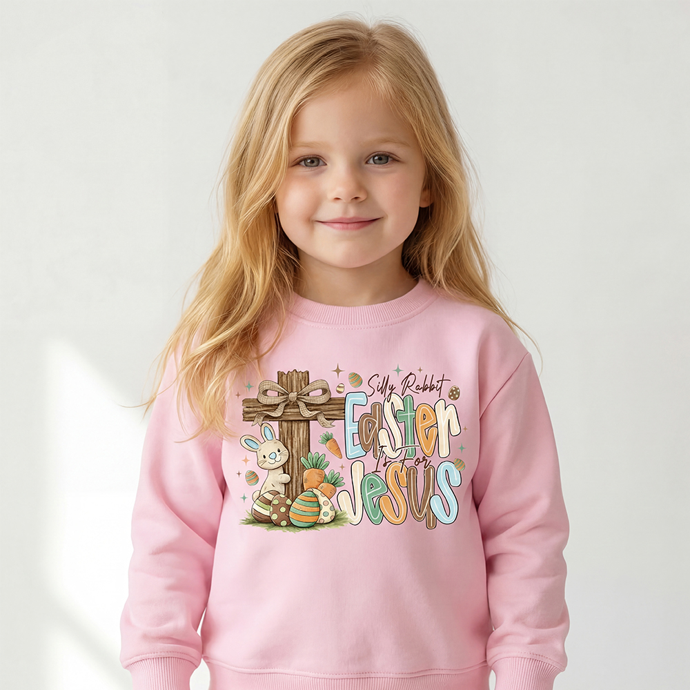 Easter If For Jesus Thrifted Farmhouse Bunny Kid's Sweatshirt