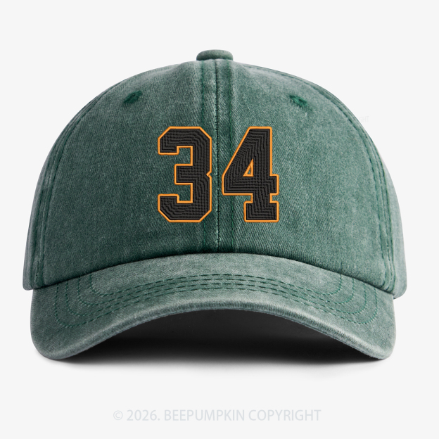 Personalized Number Embroidered Washed Baseball Cap For Kids