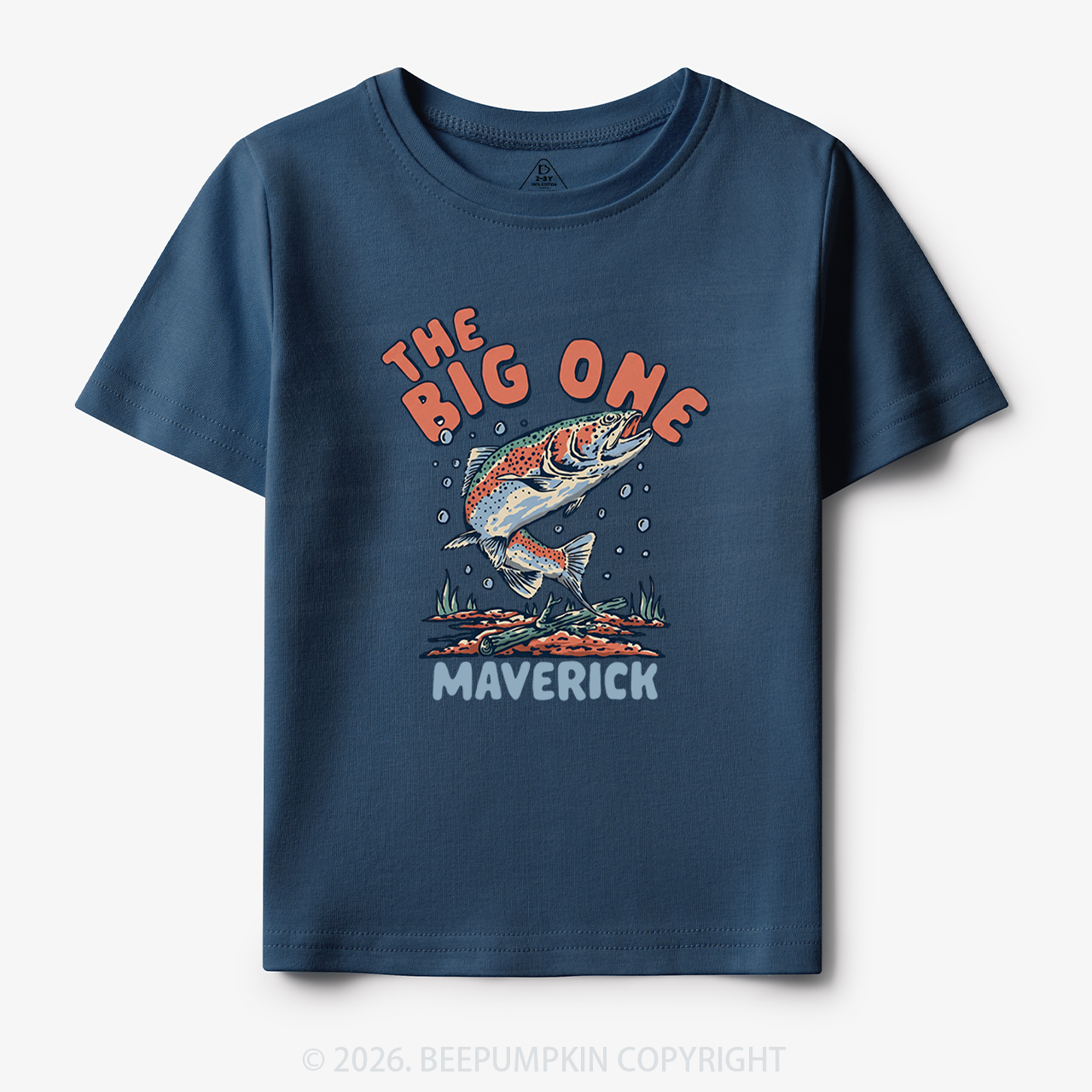 Personalized Retro The Big One Fishing Trout 1st Birthday Toddler&Kid's Tees