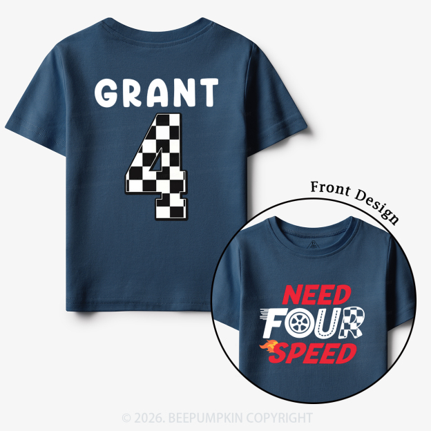 Personalized Racecar Birthday Toddler&Kid's Tees