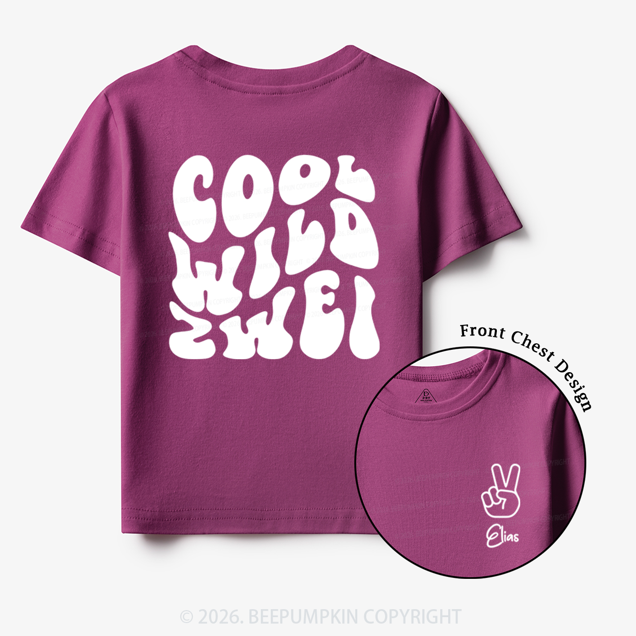 Personalized Birthday Cool Wild Zwei Toddler&Kid's Tees