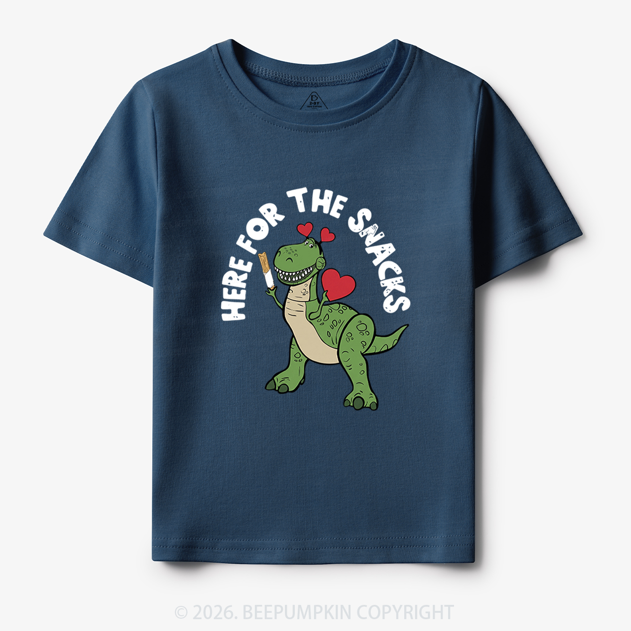 Here For The Snacks Funny Dinosaur Toddler&Kid's Tees
