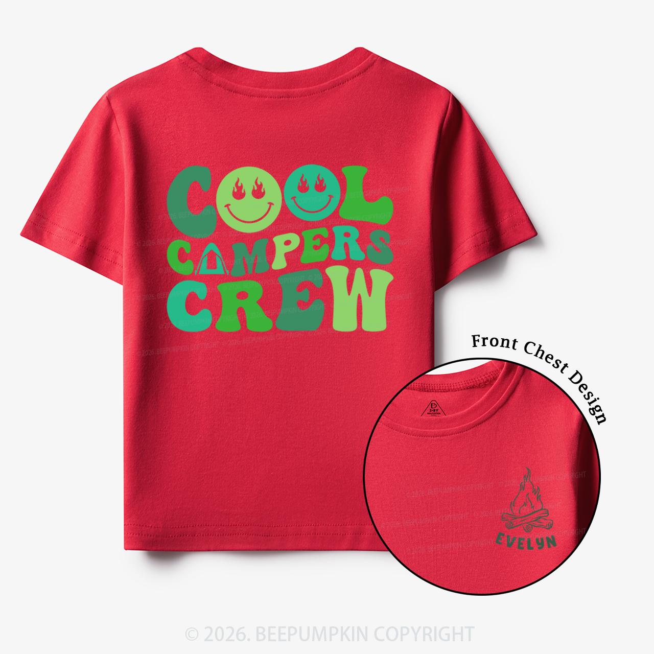 Personalized Name Cool Campers Crew Toddler&Kid's Tees