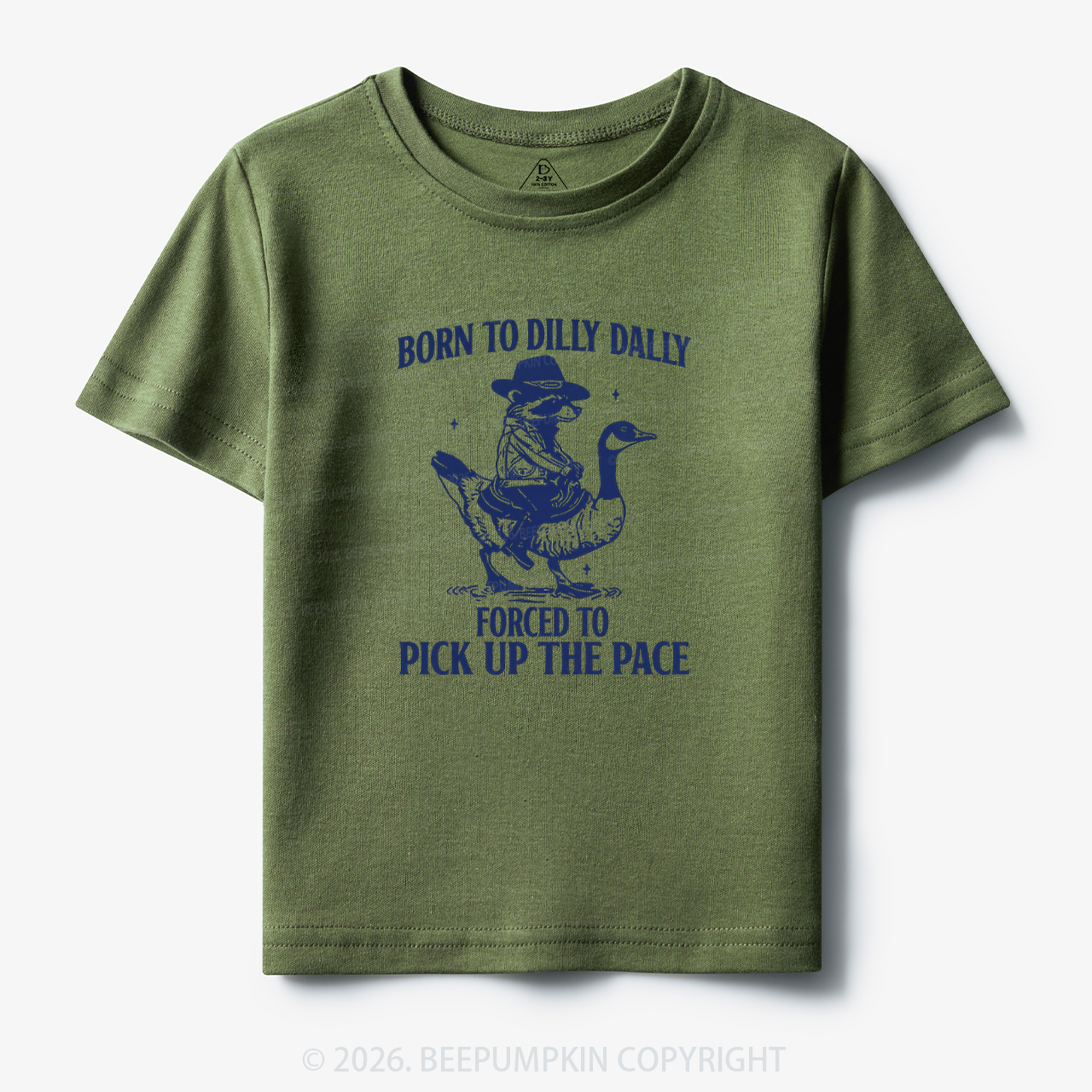 Born To Dilly Dally Retro Racoon Goose Toddler&Kid's Tees